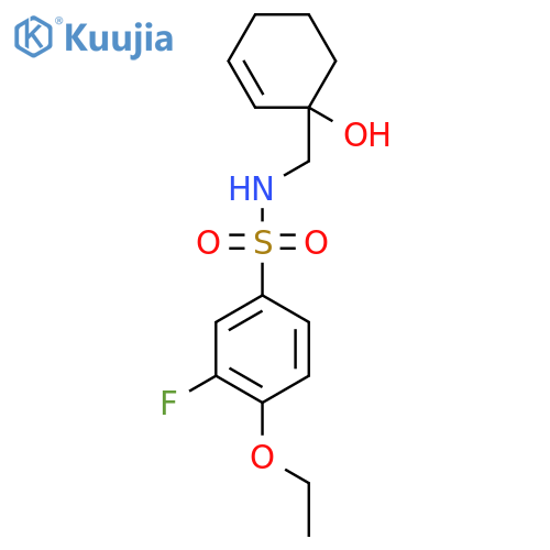 4-ethoxy-3-fluoro-N-[(1-hydroxycyclohex-2-en-1-yl)methyl]benzene-1-sulfonamide structure