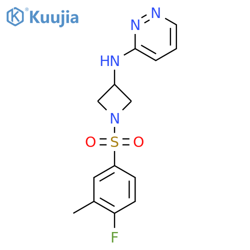 N-1-(4-fluoro-3-methylbenzenesulfonyl)azetidin-3-ylpyridazin-3-amine structure