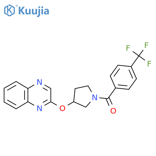 2-({1-[4-(Trifluoromethyl)benzoyl]pyrrolidin-3-yl}oxy)quinoxaline structure