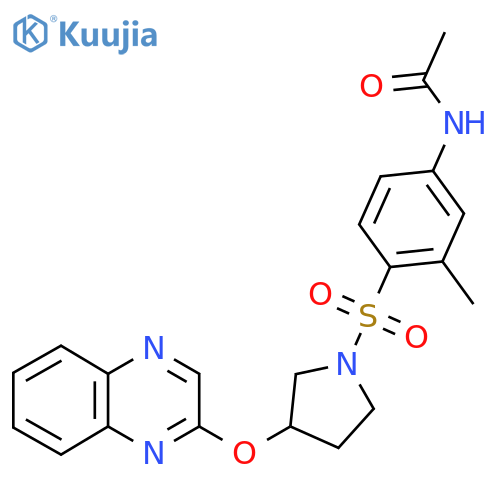 N-(3-methyl-4-{[3-(quinoxalin-2-yloxy)pyrrolidin-1-yl]sulfonyl}phenyl)acetamide structure