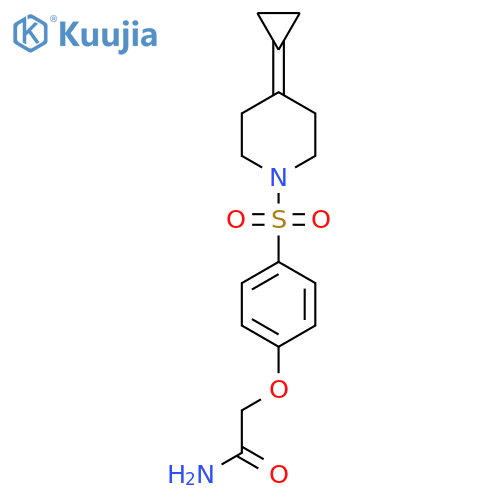 2-{4-(4-cyclopropylidenepiperidin-1-yl)sulfonylphenoxy}acetamide structure