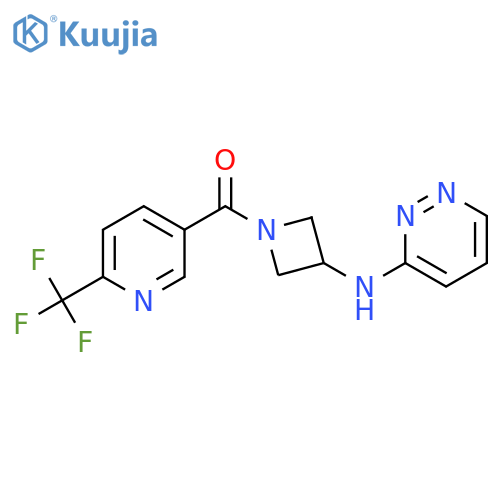 N-{1-[6-(trifluoromethyl)pyridine-3-carbonyl]azetidin-3-yl}pyridazin-3-amine structure
