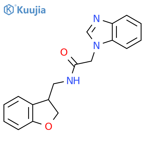 2-(1H-1,3-benzodiazol-1-yl)-N-[(2,3-dihydro-1-benzofuran-3-yl)methyl]acetamide structure