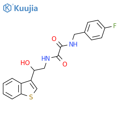 N-[2-(1-benzothiophen-3-yl)-2-hydroxyethyl]-N'-[(4-fluorophenyl)methyl]ethanediamide structure