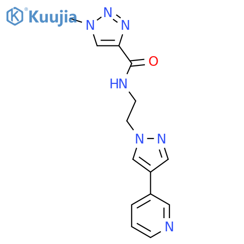 1-methyl-N-{2-4-(pyridin-3-yl)-1H-pyrazol-1-ylethyl}-1H-1,2,3-triazole-4-carboxamide structure