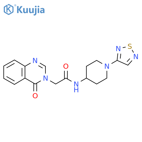 2-(4-oxo-3,4-dihydroquinazolin-3-yl)-N-1-(1,2,5-thiadiazol-3-yl)piperidin-4-ylacetamide structure