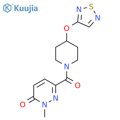 2-Methyl-6-[4-(1,2,5-thiadiazol-3-yloxy)piperidine-1-carbonyl]-2,3-dihydropyridazin-3-one structure