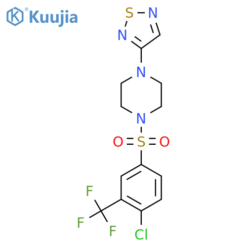 1-4-chloro-3-(trifluoromethyl)benzenesulfonyl-4-(1,2,5-thiadiazol-3-yl)piperazine structure
