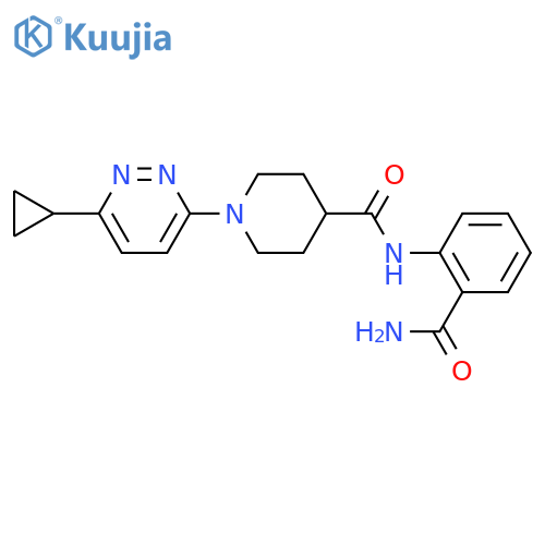 N-(2-carbamoylphenyl)-1-(6-cyclopropylpyridazin-3-yl)piperidine-4-carboxamide structure