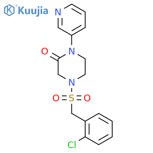 4-[(2-Chlorophenyl)methanesulfonyl]-1-(pyridin-3-yl)piperazin-2-one structure