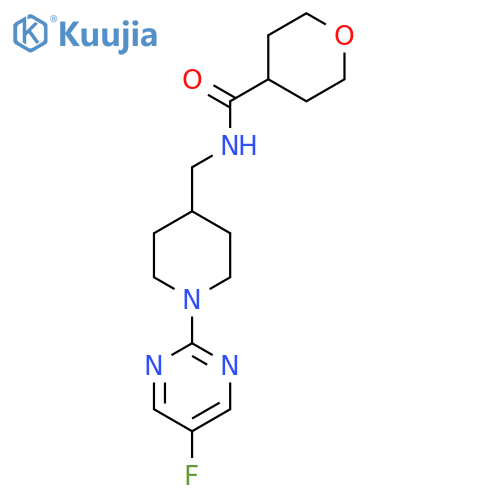 N-{[1-(5-fluoropyrimidin-2-yl)piperidin-4-yl]methyl}oxane-4-carboxamide structure