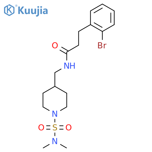3-(2-bromophenyl)-N-{1-(dimethylsulfamoyl)piperidin-4-ylmethyl}propanamide structure