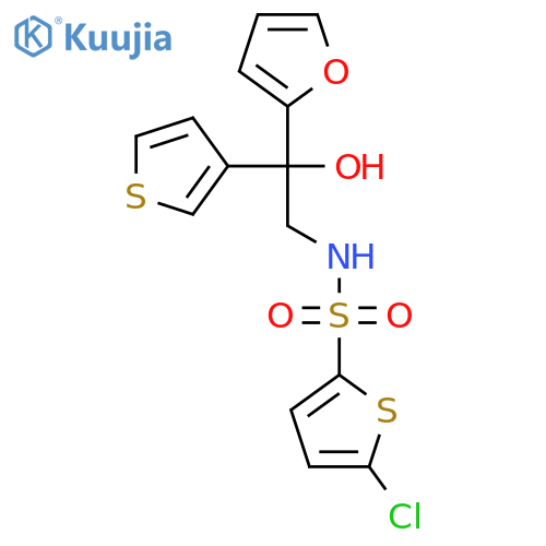 5-chloro-N-2-(furan-2-yl)-2-hydroxy-2-(thiophen-3-yl)ethylthiophene-2-sulfonamide structure
