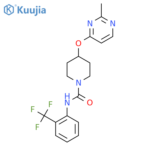 4-(2-methylpyrimidin-4-yl)oxy-N-2-(trifluoromethyl)phenylpiperidine-1-carboxamide structure