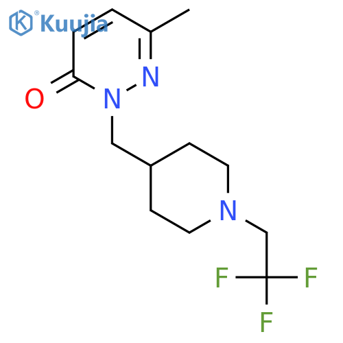 6-methyl-2-{[1-(2,2,2-trifluoroethyl)piperidin-4-yl]methyl}-2,3-dihydropyridazin-3-one structure