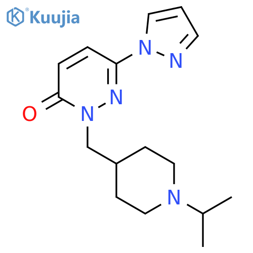 2-{[1-(propan-2-yl)piperidin-4-yl]methyl}-6-(1H-pyrazol-1-yl)-2,3-dihydropyridazin-3-one structure
