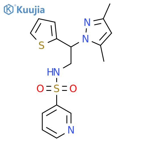 N-2-(3,5-dimethyl-1H-pyrazol-1-yl)-2-(thiophen-2-yl)ethylpyridine-3-sulfonamide structure