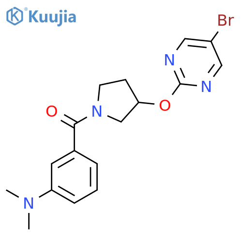 3-{3-[(5-bromopyrimidin-2-yl)oxy]pyrrolidine-1-carbonyl}-N,N-dimethylaniline structure
