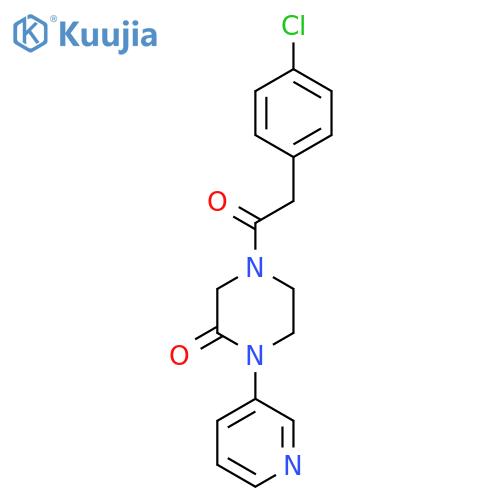 4-[2-(4-Chlorophenyl)acetyl]-1-(pyridin-3-yl)piperazin-2-one structure