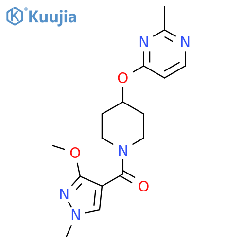 4-{1-(3-methoxy-1-methyl-1H-pyrazole-4-carbonyl)piperidin-4-yloxy}-2-methylpyrimidine structure