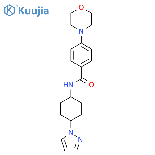 4-(morpholin-4-yl)-N-[4-(1H-pyrazol-1-yl)cyclohexyl]benzamide structure