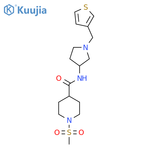 1-methanesulfonyl-N-{1-[(thiophen-3-yl)methyl]pyrrolidin-3-yl}piperidine-4-carboxamide structure