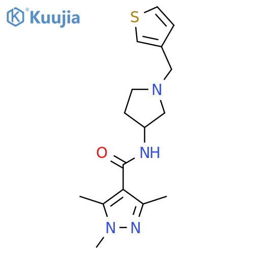 1,3,5-trimethyl-N-{1-[(thiophen-3-yl)methyl]pyrrolidin-3-yl}-1H-pyrazole-4-carboxamide structure