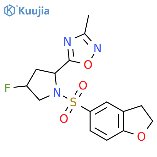 5-1-(2,3-dihydro-1-benzofuran-5-sulfonyl)-4-fluoropyrrolidin-2-yl-3-methyl-1,2,4-oxadiazole structure