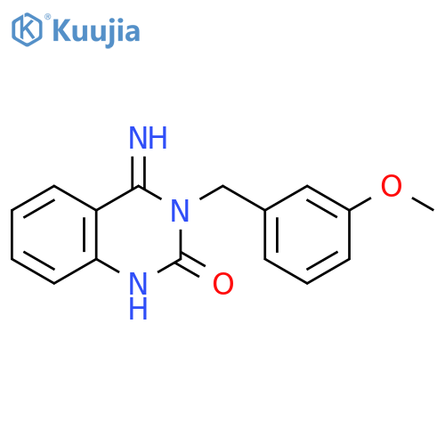 4-imino-3-(3-methoxyphenyl)methyl-1,2,3,4-tetrahydroquinazolin-2-one structure