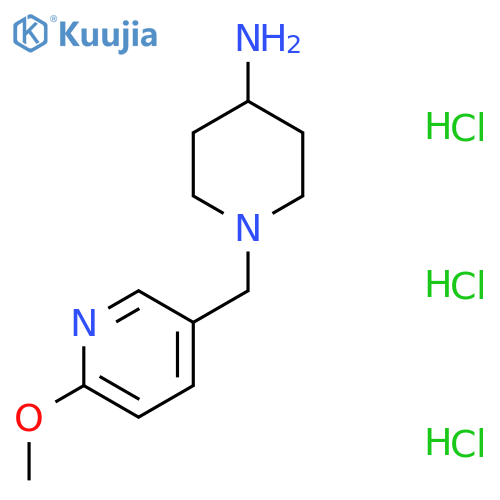 1-[(6-Methoxypyridin-3-yl)methyl]piperidin-4-amine trihydrochloride structure