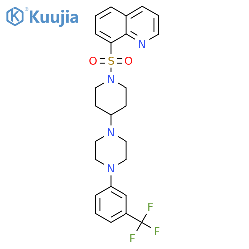 8-[(4-{4-[3-(Trifluoromethyl)phenyl]piperazin-1-yl}piperidin-1-yl)sulfonyl]quinoline structure