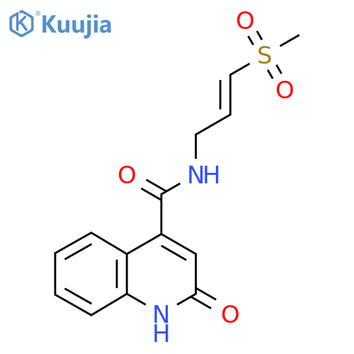 2-hydroxy-N-[(2E)-3-methanesulfonylprop-2-en-1-yl]quinoline-4-carboxamide structure