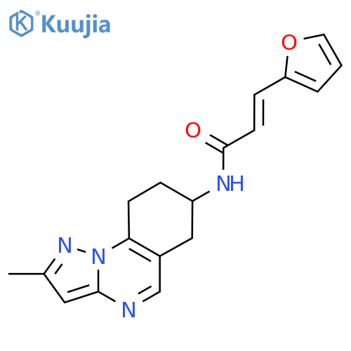 (2E)-3-(furan-2-yl)-N-{2-methyl-6H,7H,8H,9H-pyrazolo[1,5-a]quinazolin-7-yl}prop-2-enamide structure