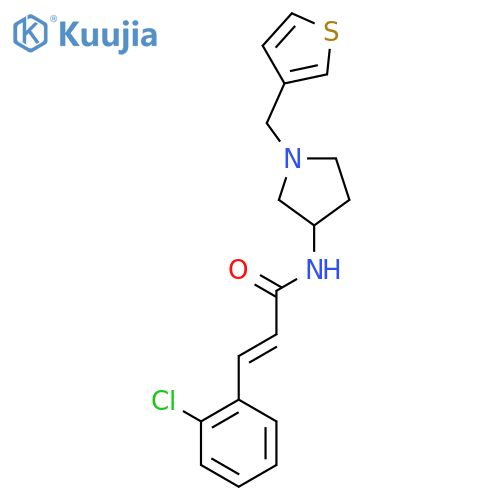 (2E)-3-(2-chlorophenyl)-N-{1-[(thiophen-3-yl)methyl]pyrrolidin-3-yl}prop-2-enamide structure