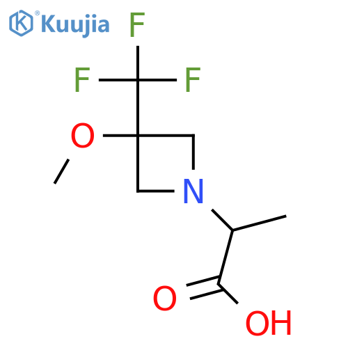 2-(3-Methoxy-3-(trifluoromethyl)azetidin-1-yl)propanoic acid structure