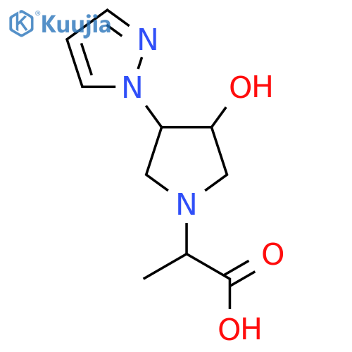 2-(3-hydroxy-4-(1H-pyrazol-1-yl)pyrrolidin-1-yl)propanoic acid structure