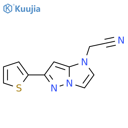 2-(6-(Thiophen-2-yl)-1H-imidazo[1,2-b]pyrazol-1-yl)acetonitrile structure