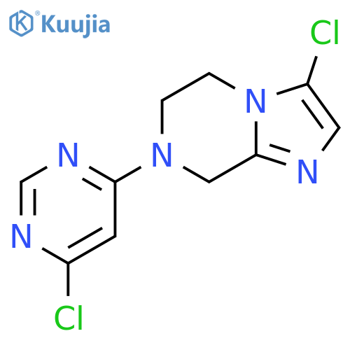 4-chloro-6-{3-chloro-5H,6H,7H,8H-imidazo[1,2-a]pyrazin-7-yl}pyrimidine structure