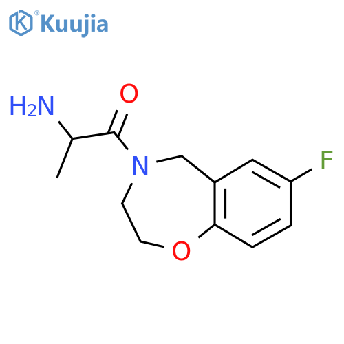 2-Amino-1-(7-fluoro-2,3-dihydrobenzo[f][1,4]oxazepin-4(5H)-yl)propan-1-one structure