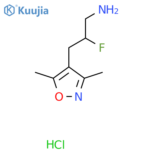 3-(3,5-Dimethyl-1,2-oxazol-4-yl)-2-fluoropropan-1-amine hydrochloride structure