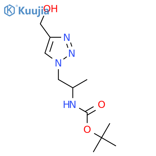 Tert-butyl (1-(4-(hydroxymethyl)-1H-1,2,3-triazol-1-yl)propan-2-yl)carbamate structure