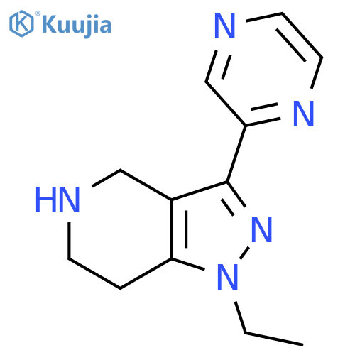 1-ethyl-3-(pyrazin-2-yl)-4,5,6,7-tetrahydro-1H-pyrazolo[4,3-c]pyridine structure