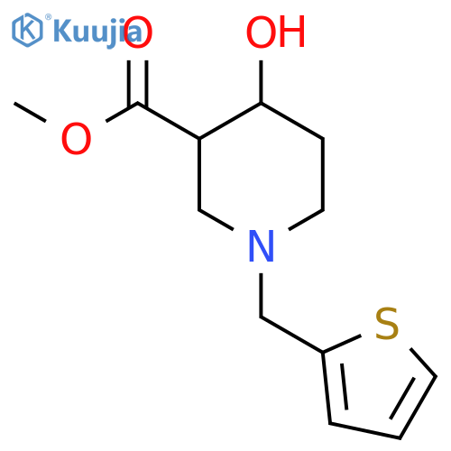 Methyl 4-hydroxy-1-(thiophen-2-ylmethyl)piperidine-3-carboxylate structure