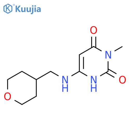 3-methyl-6-(((tetrahydro-2H-pyran-4-yl)methyl)amino)pyrimidine-2,4(1H,3H)-dione structure