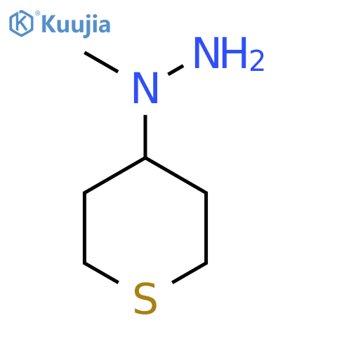 1-methyl-1-(tetrahydro-2H-thiopyran-4-yl)hydrazine structure