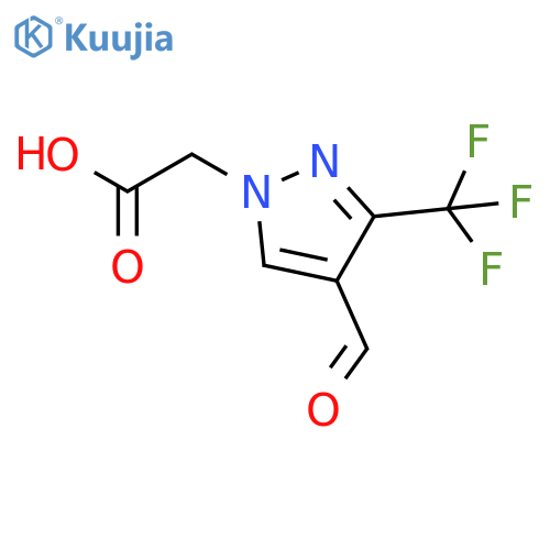 2-(4-formyl-3-(trifluoromethyl)-1H-pyrazol-1-yl)acetic acid structure