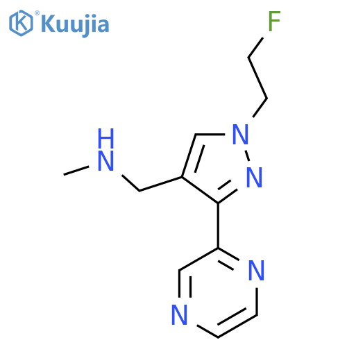 1-(1-(2-fluoroethyl)-3-(pyrazin-2-yl)-1H-pyrazol-4-yl)-N-methylmethanamine structure