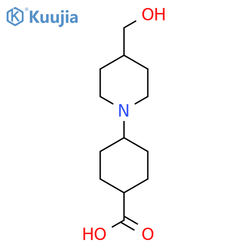 4-(4-(Hydroxymethyl)piperidin-1-yl)cyclohexane-1-carboxylic acid structure
