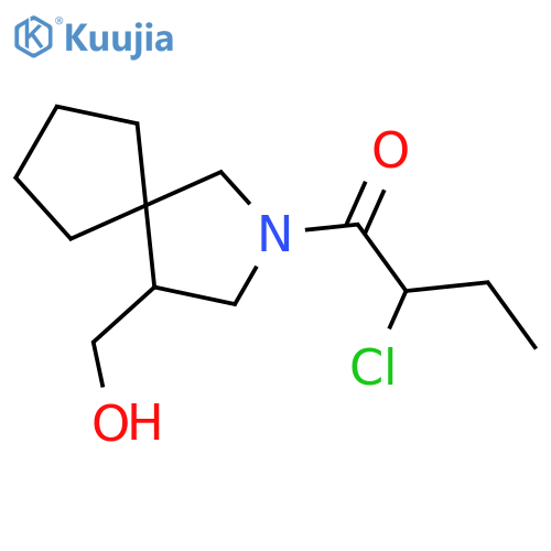 2-Chloro-1-(4-(hydroxymethyl)-2-azaspiro[4.4]nonan-2-yl)butan-1-one structure