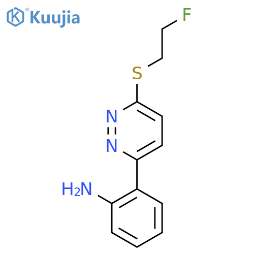 2-{6-[(2-Fluoroethyl)sulfanyl]pyridazin-3-yl}aniline structure